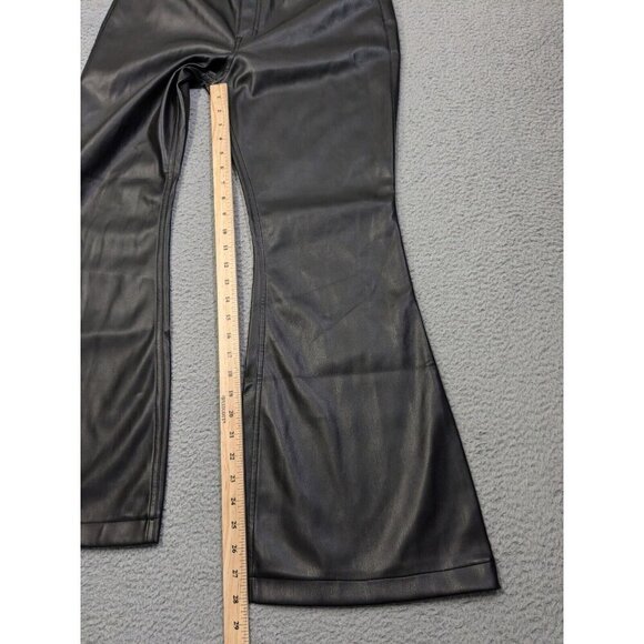 Hollister Faux Leather Pants 11S w30 (Meas 30x28) High Rise Flare Black - Picture 9 of 14